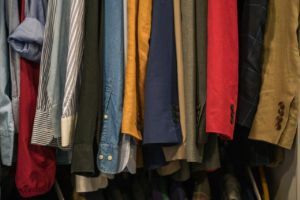clothes hanging up on rail